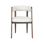 Eetkamerstoel Sasha - Ecru - Boucle - Walnoot Houten Frame