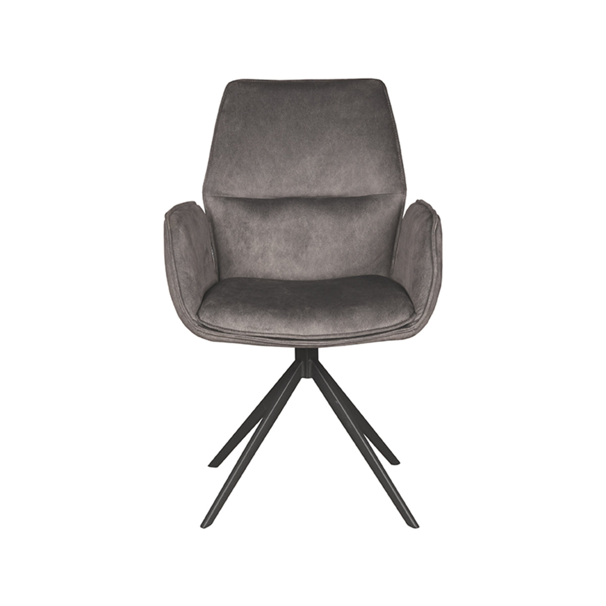 Eetkamerstoel Mellow - Antraciet - Cosmo - Zwart Metalen Frame