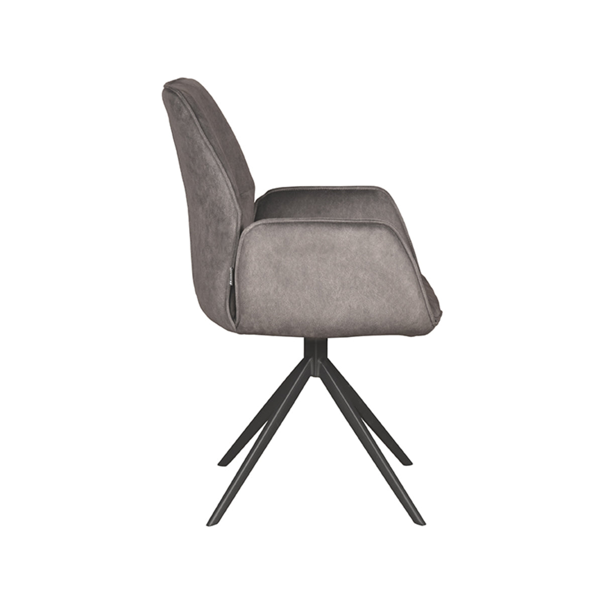Eetkamerstoel Mellow - Antraciet - Cosmo - Zwart Metalen Frame