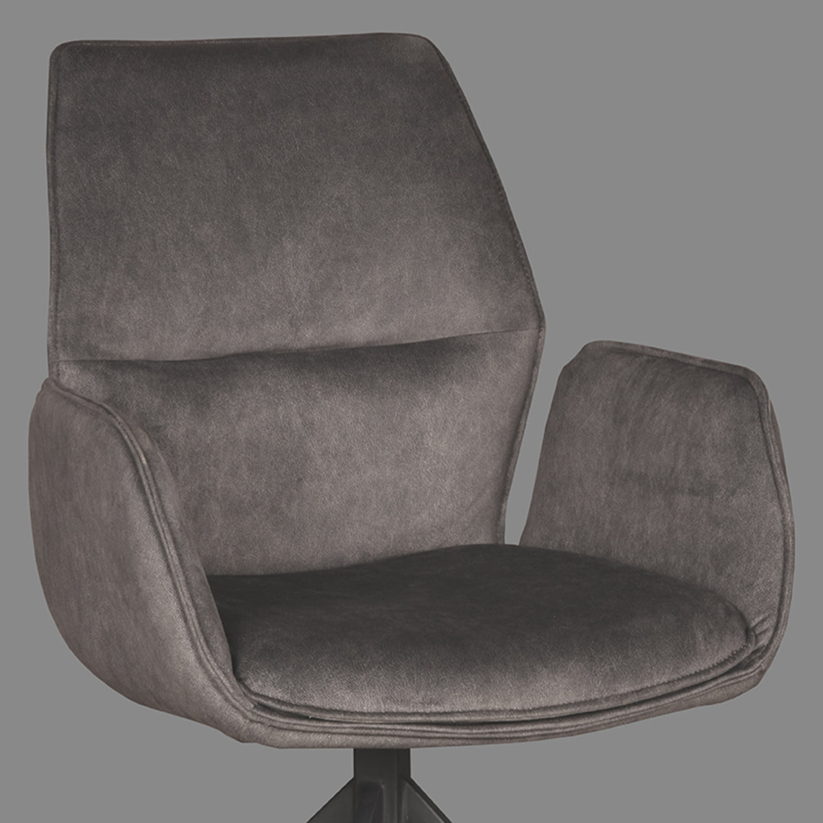 Eetkamerstoel Mellow - Antraciet - Cosmo - Zwart Metalen Frame
