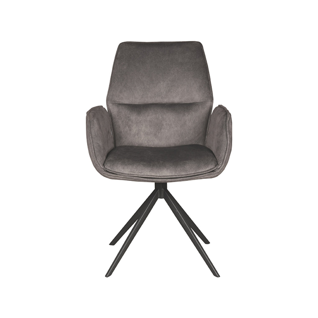 Eetkamerstoel Mellow - Antraciet - Cosmo - Zwart Metalen Frame