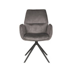 Eetkamerstoel Mellow - Antraciet - Cosmo - Zwart Metalen Frame