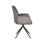 Eetkamerstoel Mellow - Antraciet - Cosmo - Zwart Metalen Frame