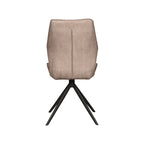 Eetkamerstoel Comfy - Taupe - Micro Suede - Zwart Metalen Frame