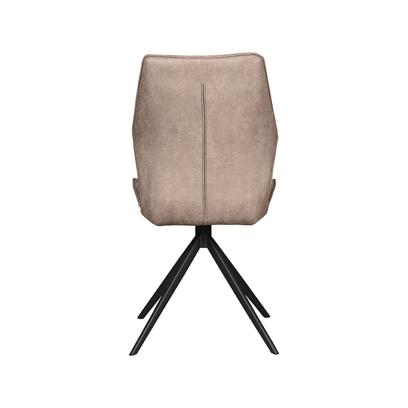 Eetkamerstoel Comfy - Taupe - Micro Suede - Zwart Metalen Frame