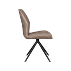 Eetkamerstoel Comfy - Taupe - Micro Suede - Zwart Metalen Frame