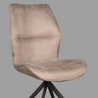 Eetkamerstoel Comfy - Taupe - Micro Suede - Zwart Metalen Frame