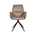 Eetkamerstoel Mellow - Taupe - Micro Suede - Zwart Metalen Frame