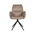 Eetkamerstoel Mellow - Taupe - Micro Suede - Zwart Metalen Frame
