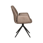 Eetkamerstoel Mellow - Taupe - Micro Suede - Zwart Metalen Frame