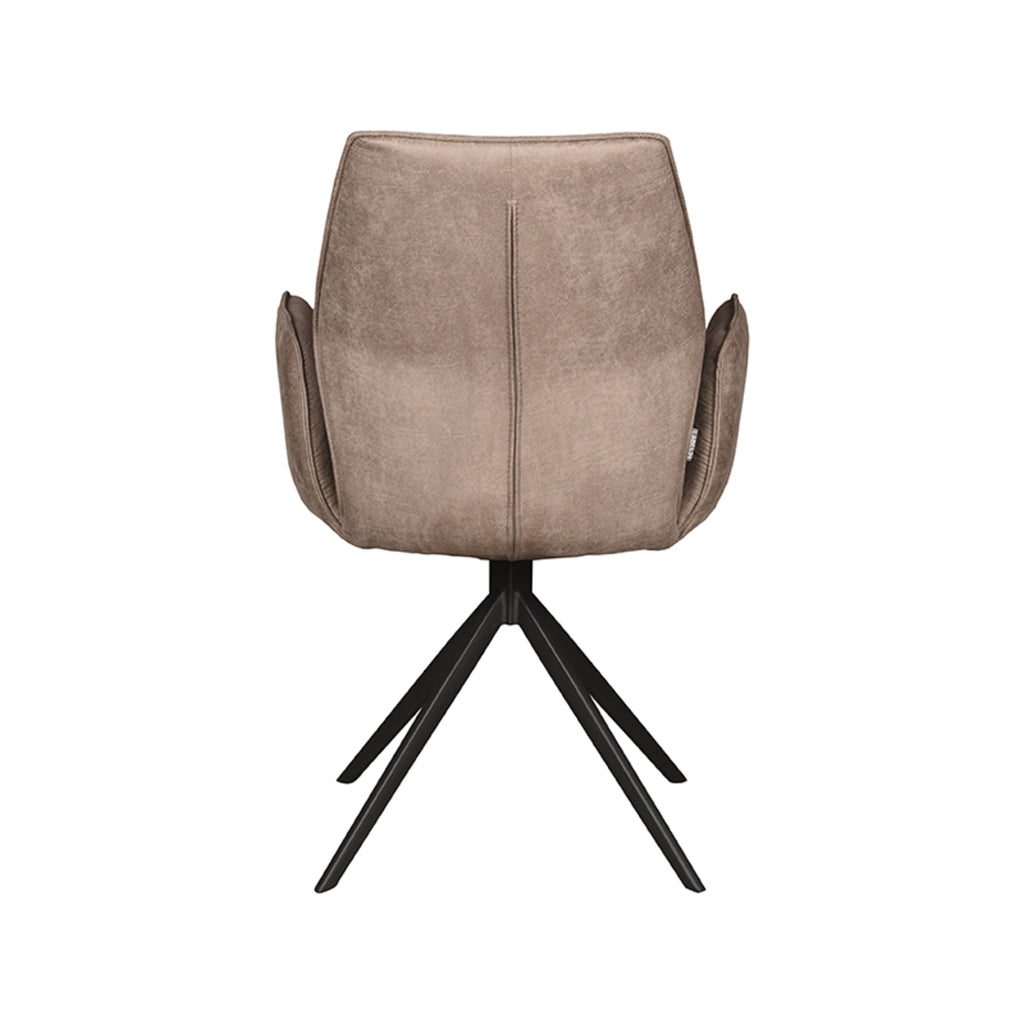 Eetkamerstoel Mellow - Taupe - Micro Suede - Zwart Metalen Frame
