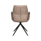 Eetkamerstoel Mellow - Taupe - Micro Suede - Zwart Metalen Frame