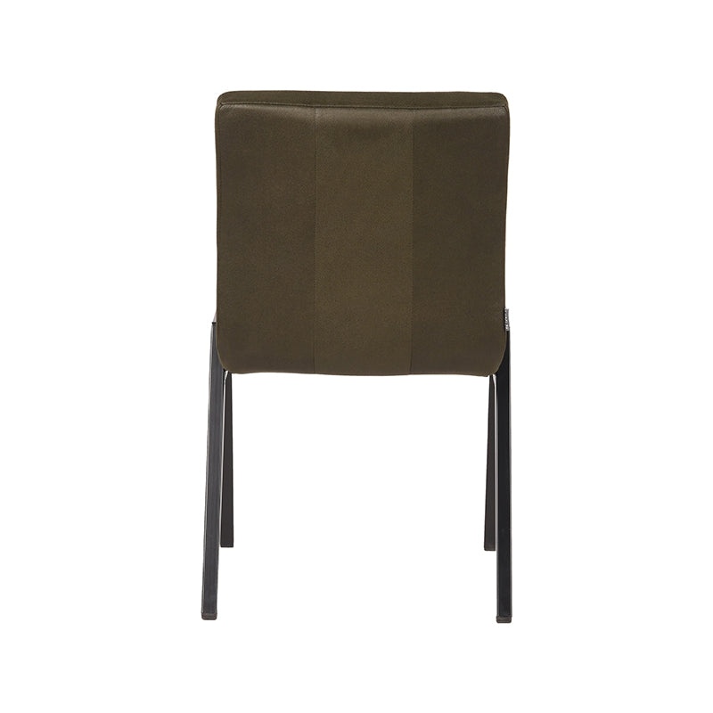 Eetkamerstoel Matz - Army - Microvezel - Zwart Metalen Frame