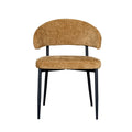 Eetkamerstoel Bliss - Mustard - Chenille - Zwart Metalen Frame