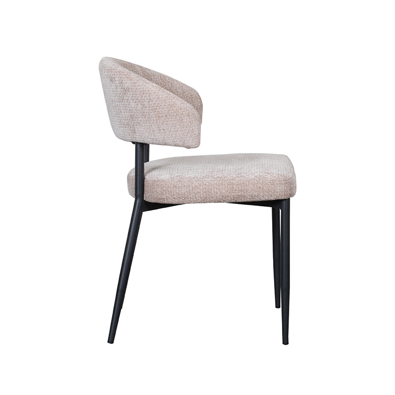 Eetkamerstoel Bliss - Clay - Elite - Zwart Metalen Frame