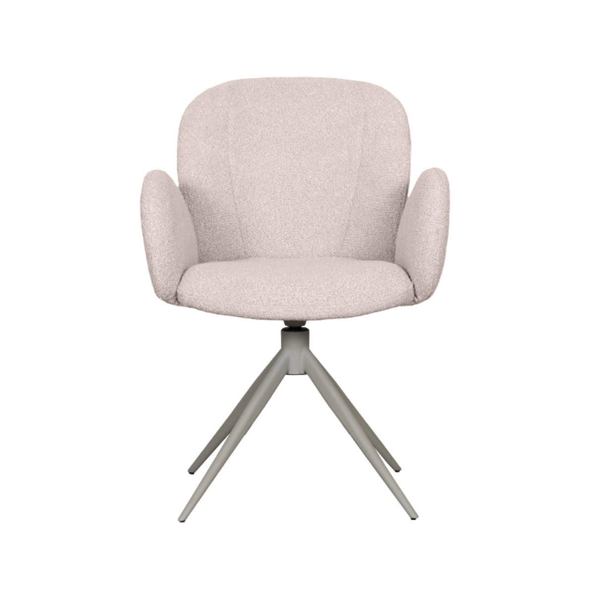 Eetkamerstoel Kimball - Naturel - Boucle - Taupe Metalen Frame