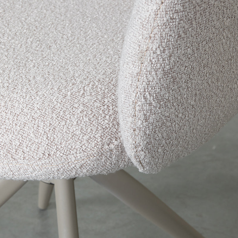 Eetkamerstoel Kimball - Naturel - Boucle - Taupe Metalen Frame