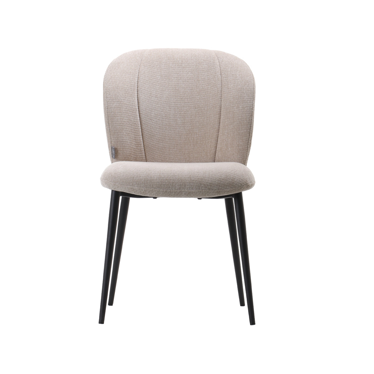Eetkamerstoel Vino - Naturel - Elite - Zwart Metalen Frame