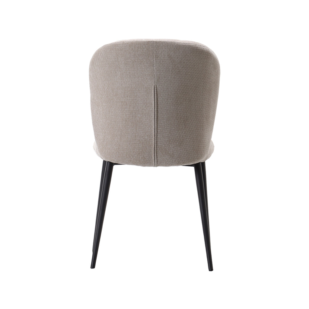 Eetkamerstoel Vino - Naturel - Elite - Zwart Metalen Frame