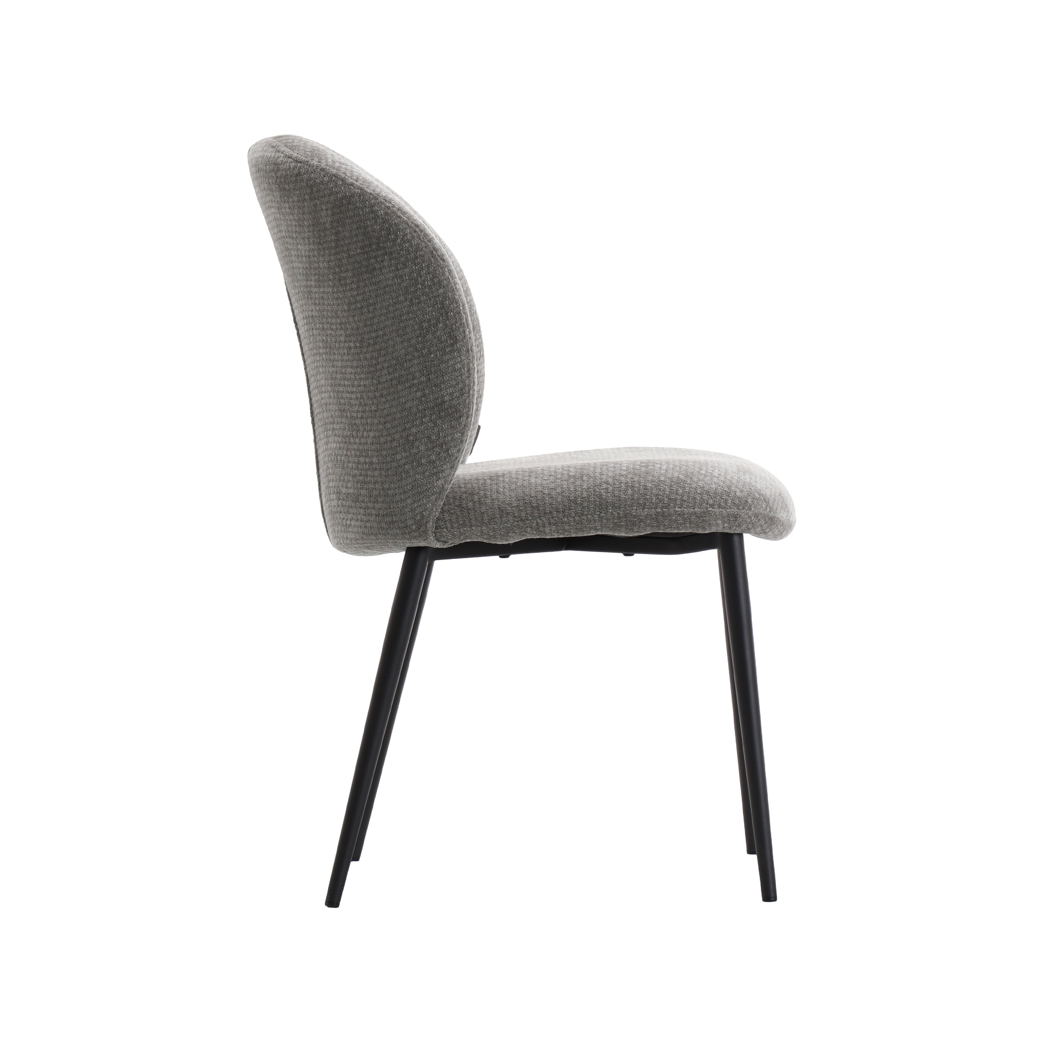 Eetkamerstoel Vino - Stone - Elite - Zwart Metalen Frame