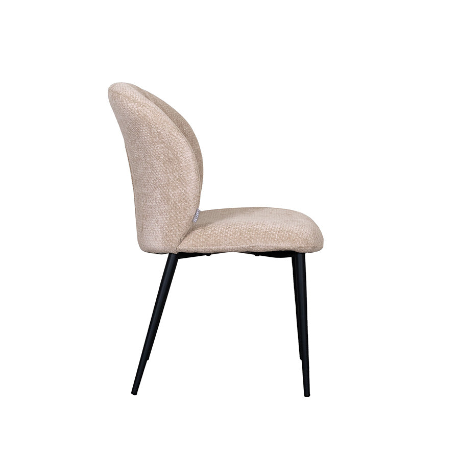 Eetkamerstoel Vino - Clay - Elite - Zwart Metalen Frame