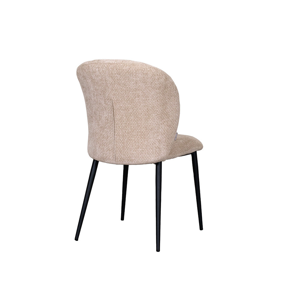 Eetkamerstoel Vino - Clay - Elite - Zwart Metalen Frame