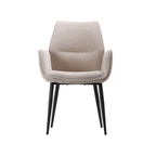Eetkamerstoel Morris - Naturel - Elite - Zwart Metalen Frame