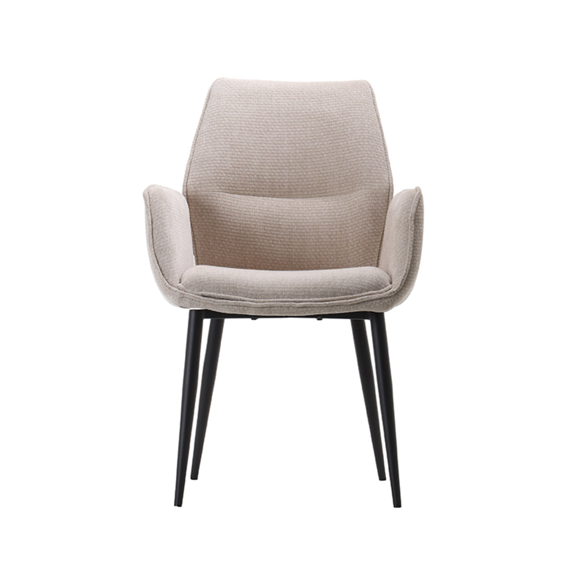 Eetkamerstoel Morris - Naturel - Elite - Zwart Metalen Frame