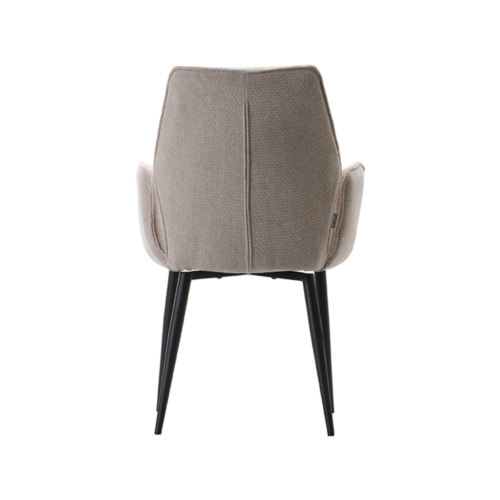 Eetkamerstoel Morris - Naturel - Elite - Zwart Metalen Frame