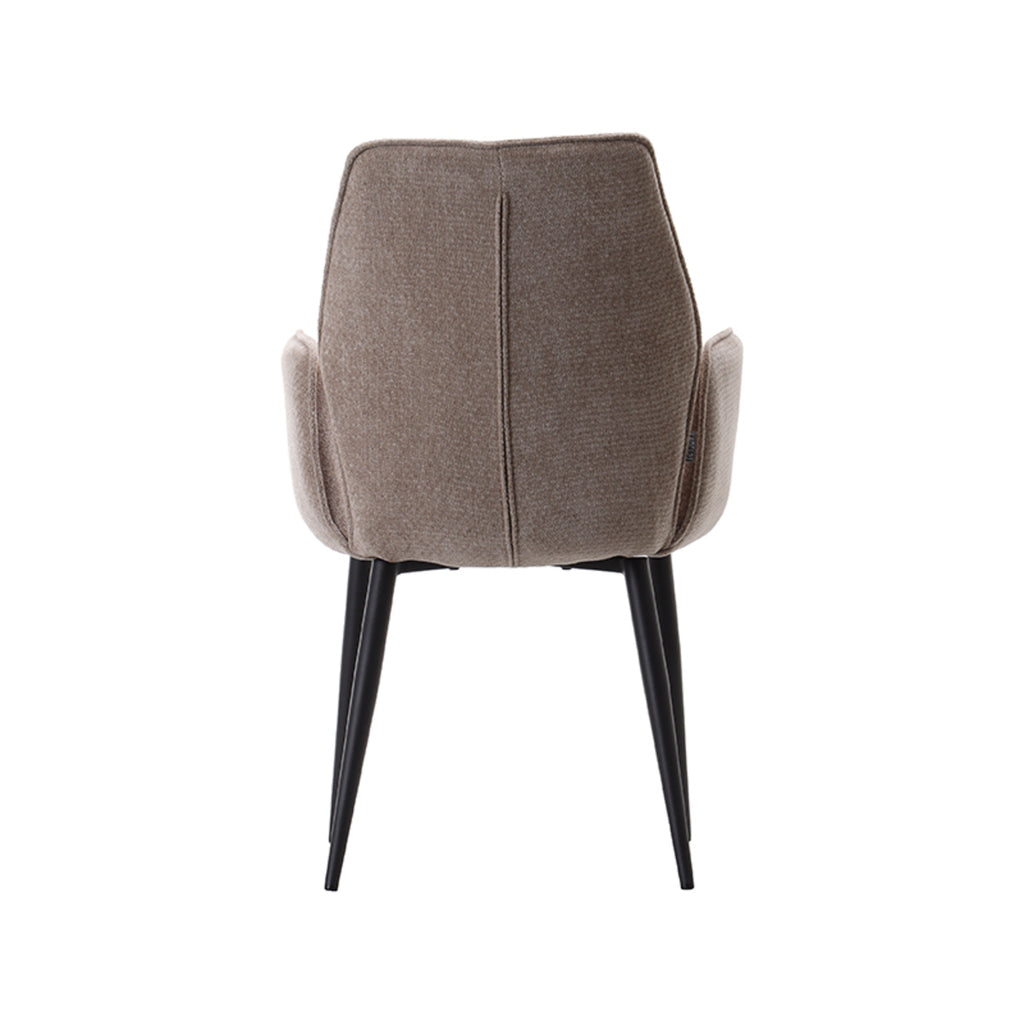 Eetkamerstoel Morris - Clay - Elite - Zwart Metalen Frame