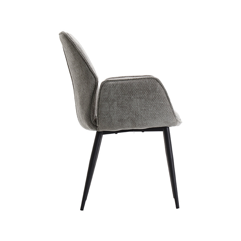Eetkamerstoel Morris - Stone - Elite - Zwart Metalen Frame