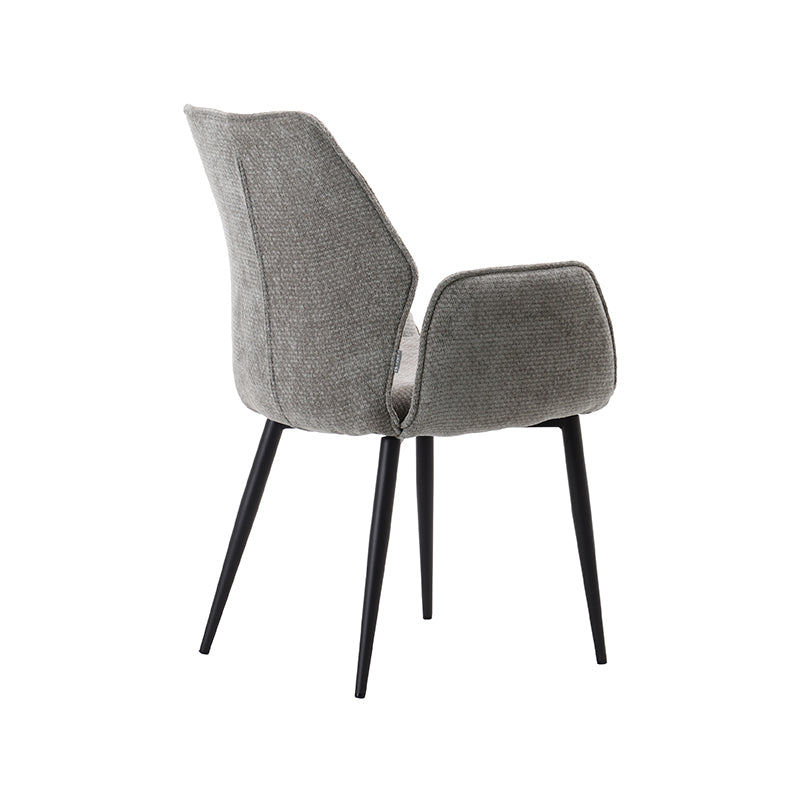 Eetkamerstoel Morris - Stone - Elite - Zwart Metalen Frame