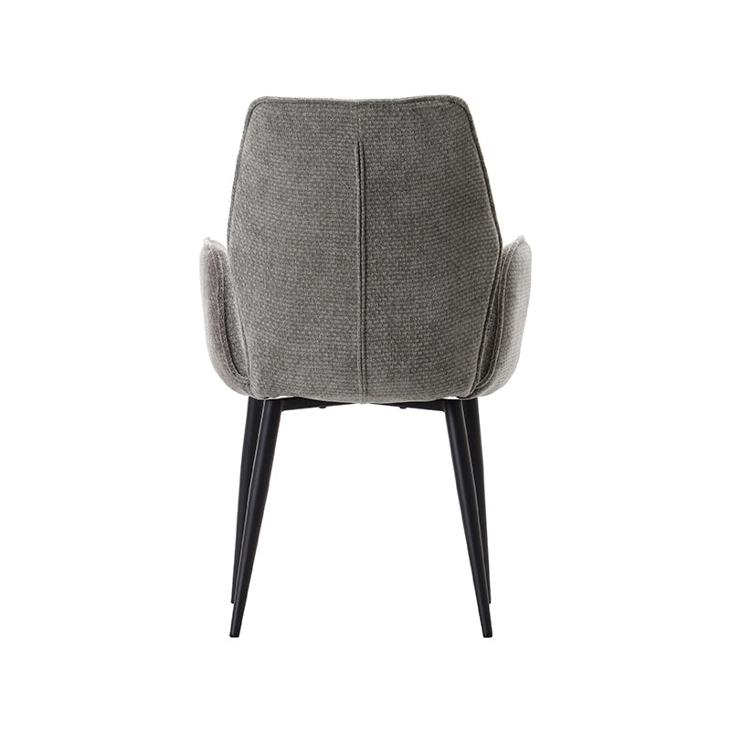 Eetkamerstoel Morris - Stone - Elite - Zwart Metalen Frame
