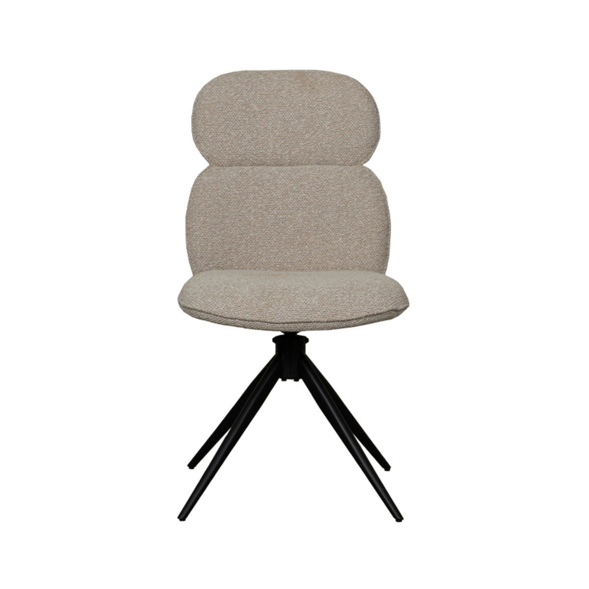 Eetkamerstoel Finn - Naturel - Royal Boucle - Zwart Metalen Frame