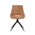 Eetkamerstoel Marlow - Cognac - Elite - Zwart Metalen Frame