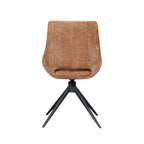 Eetkamerstoel Marlow - Cognac - Elite - Zwart Metalen Frame