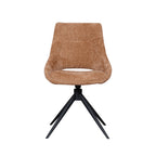 Eetkamerstoel Marlow - Cognac - Chenille - Zwart Metalen Frame