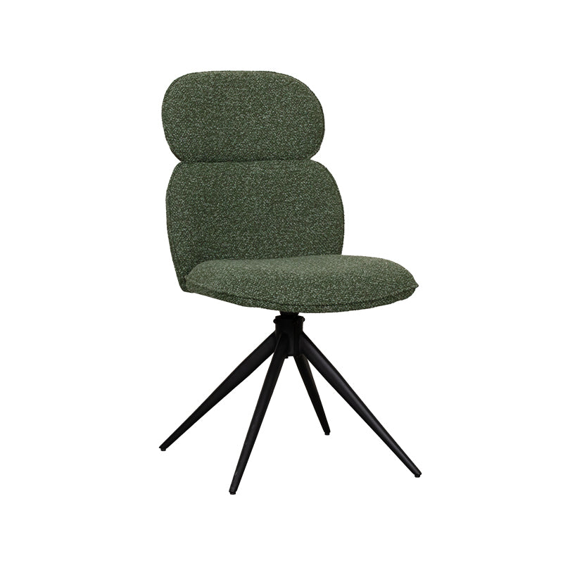 Eetkamerstoel Finn - Forest - Boucle - Zwart Metalen Frame