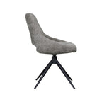 Eetkamerstoel Marlow - Stone - Chenille - Zwart Metalen Frame