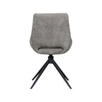 Eetkamerstoel Marlow - Stone - Chenille - Zwart Metalen Frame