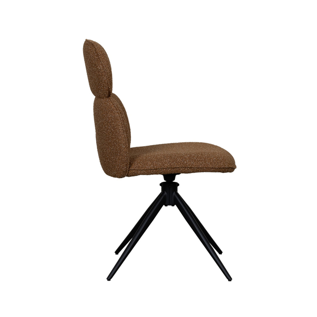 Eetkamerstoel Finn - Coral - Royal Boucle - Zwart Metalen Frame
