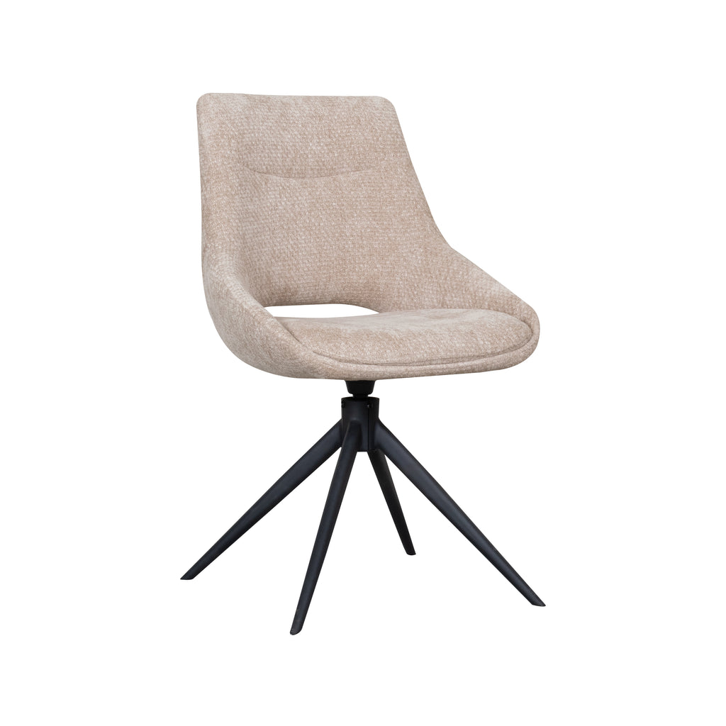 Eetkamerstoel Marlow - Clay - Chenille - Zwart Metalen Frame