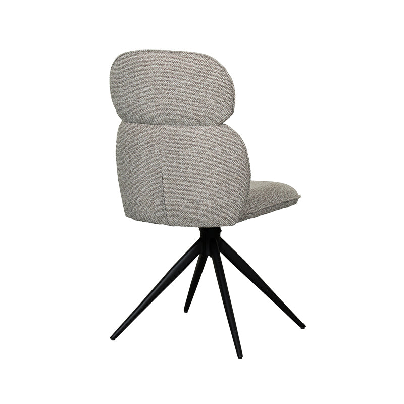 Eetkamerstoel Finn - Mushroom - Royal Boucle - Zwart Metalen Frame