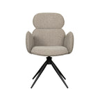 Eetkamerstoel Vidar - Naturel - Boucle - Zwart Metalen Frame