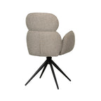 Eetkamerstoel Vidar - Naturel - Boucle - Zwart Metalen Frame