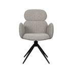 Eetkamerstoel Vidar - Mushroom - Royal Boucle - Zwart Metalen Frame