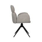 Eetkamerstoel Vidar - Mushroom - Royal Boucle - Zwart Metalen Frame