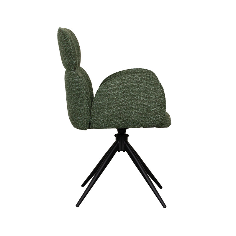 Eetkamerstoel Vidar - Forest - Royal Boucle - Zwart Metalen Frame