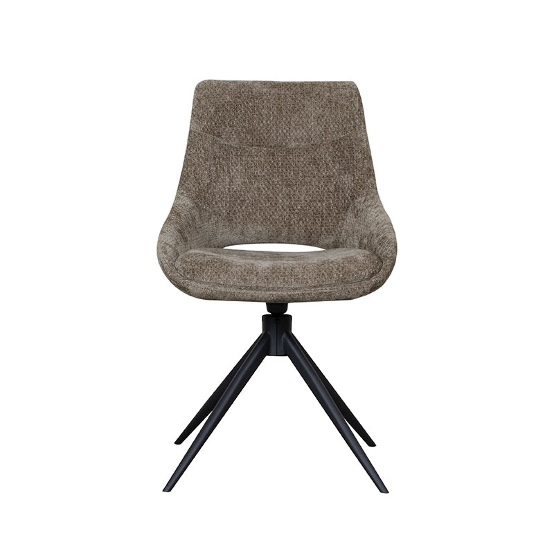 Eetkamerstoel Marlow - Hunter - Chenille - Zwart Metalen Frame