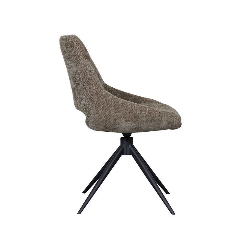 Eetkamerstoel Marlow - Hunter - Chenille - Zwart Metalen Frame